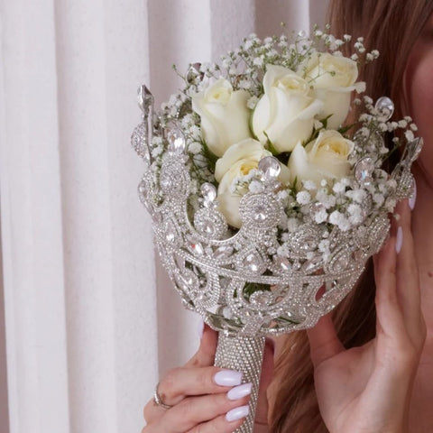Crystal and Zircon Wedding Bouquet Holder