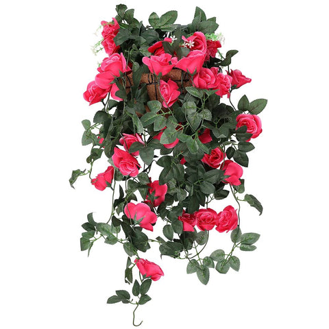 Rose Red Artificial Rose Flower Hanging Vines Silk Garland