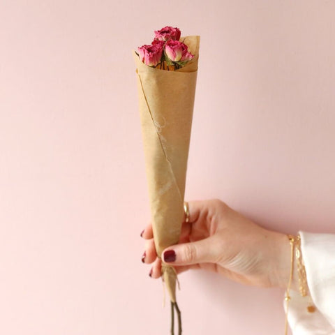 Sweetheart Dried Pink Rose Posy – A Timeless Token of Love