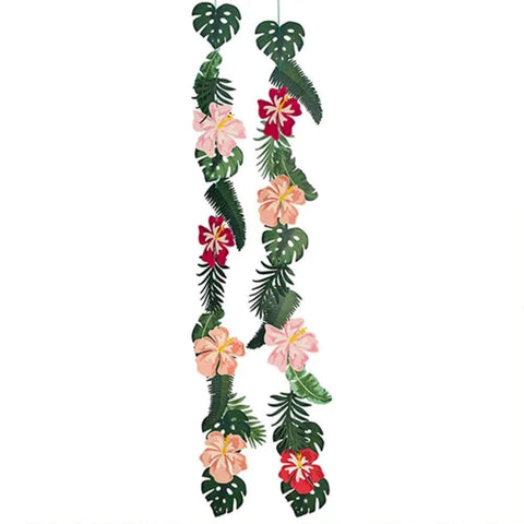 Pack of 2 - Tropical Leaves Hanging Garland Decoration