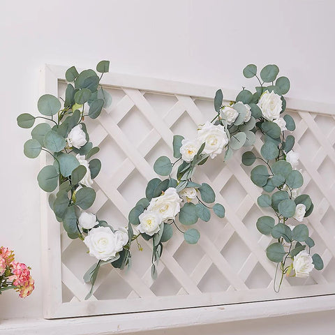 Artificial Rose & Eucalyptus Garland - 185cm