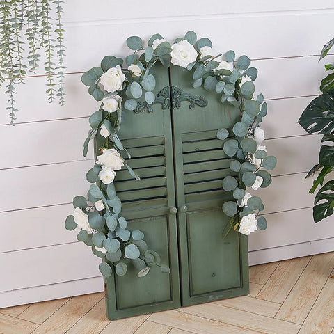 Artificial Rose & Eucalyptus Garland - 185cm
