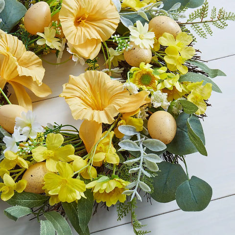 Artificial Yellow Daffodil Floral Wreath