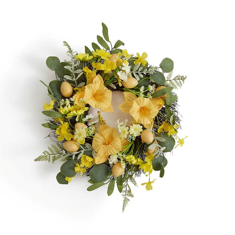 Artificial Yellow Daffodil Floral Wreath