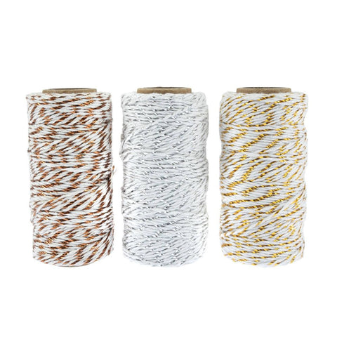 3 Pack - Metallic Twine 50m