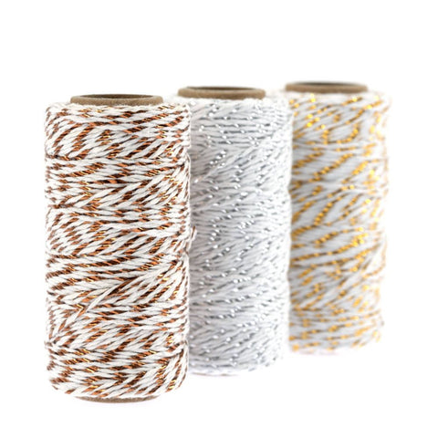 3 Pack - Metallic Twine 50m