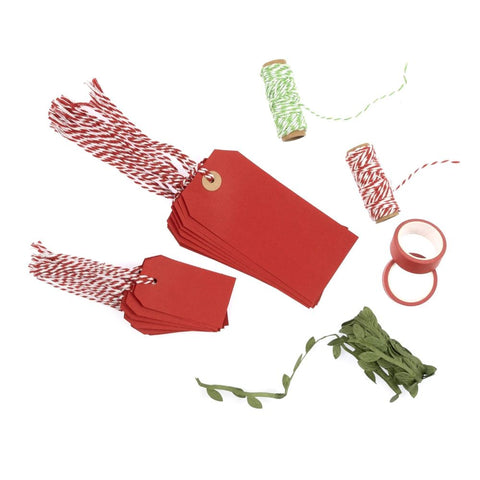 Red and Green Christmas Gift Tag Set