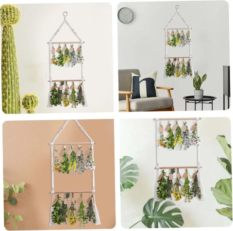 2-Tier Herb Drying Rack - Bohemian Style