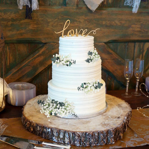 Set of 4 - Eucalyptus Baby's Breath Cake Flowers