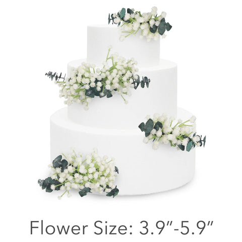 Set of 4 - Eucalyptus Baby's Breath Cake Flowers