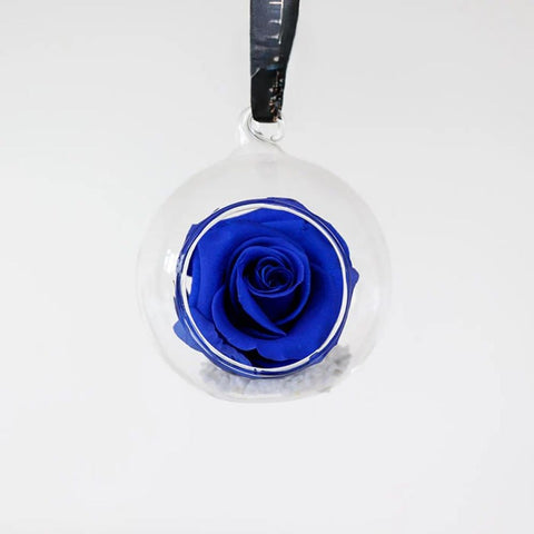 Elegant Blue Eternal Rose Bauble