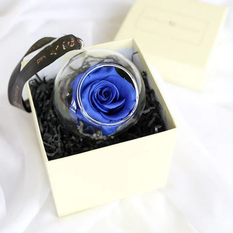 Elegant Blue Eternal Rose Bauble