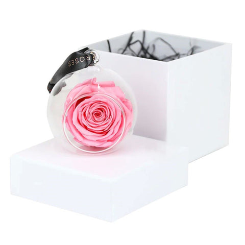 Elegant Pink Eternal Rose Bauble