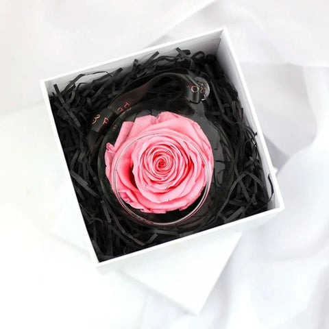 Elegant Pink Eternal Rose Bauble