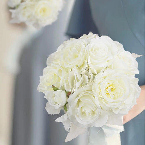 Pure White Bridesmaid Bouquet