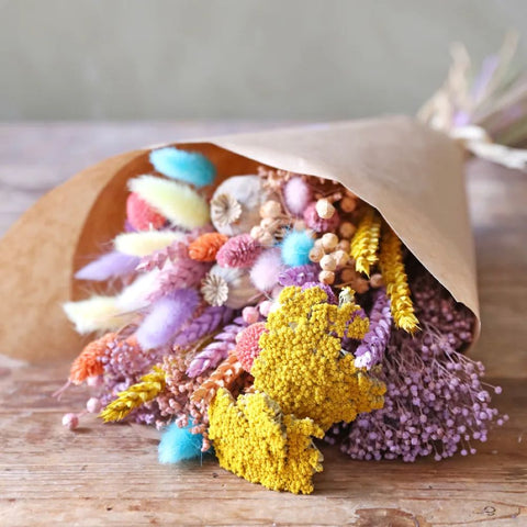 Bright Pastels Dried Flower Bouquet