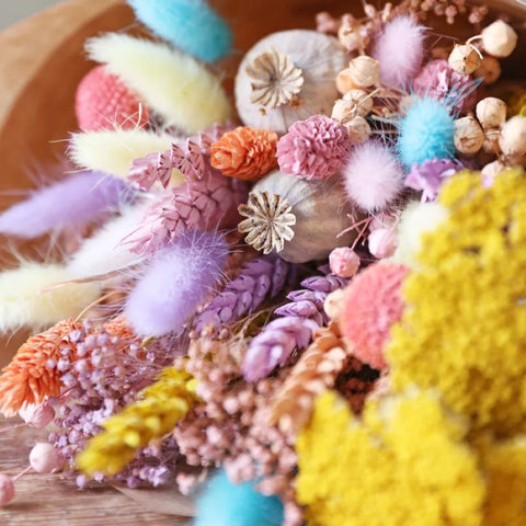 Bright Pastels Dried Flower Bouquet