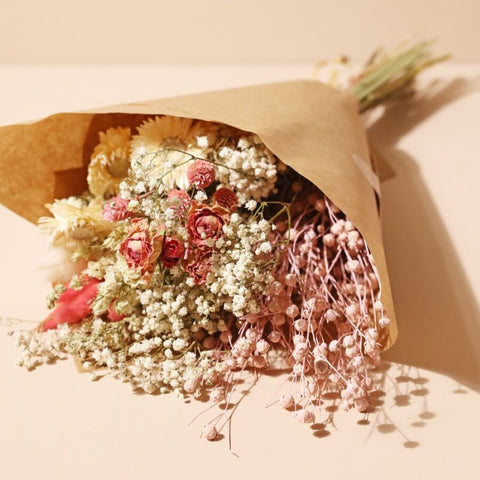 Vintage Pink Dried Flower Bouquet