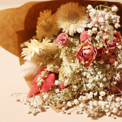 Vintage Pink Dried Flower Bouquet