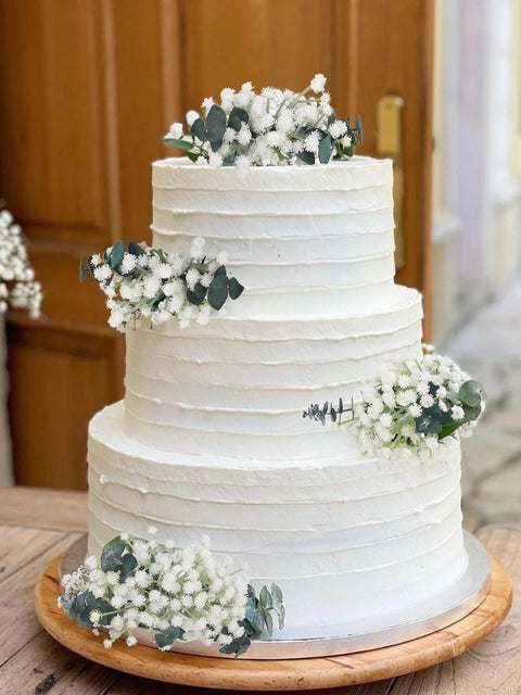 Set of 4 - Eucalyptus Baby's Breath Cake Flowers