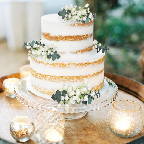 Set of 4 - Eucalyptus Baby's Breath Cake Flowers