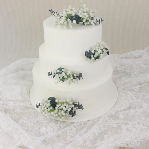 Set of 4 - Eucalyptus Baby's Breath Cake Flowers